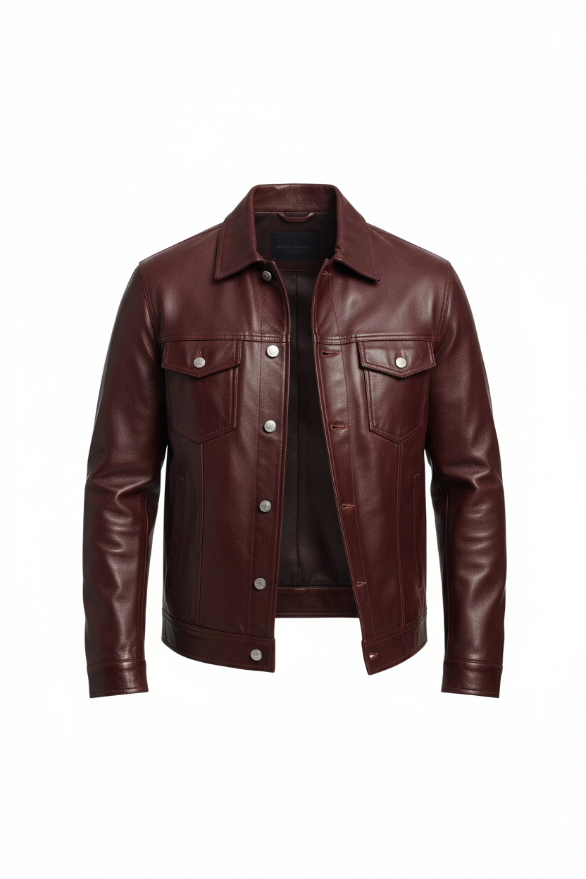 Burgundy Jacket Front Open