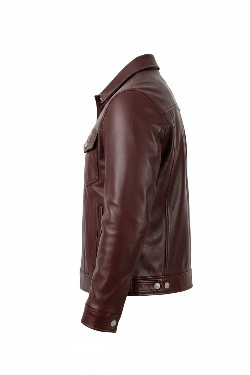 Burgundy Jacket Side Profile