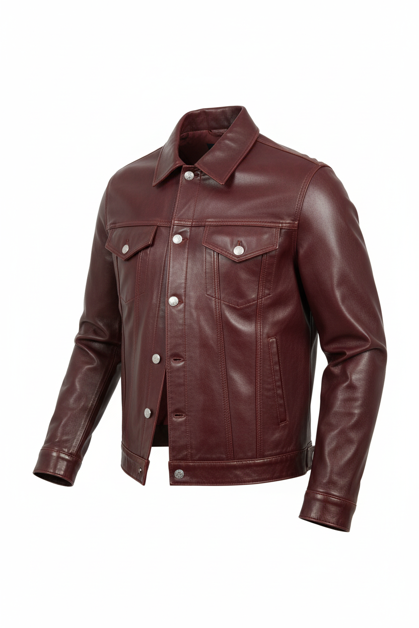 Burgundy Jacket Three-Quarter