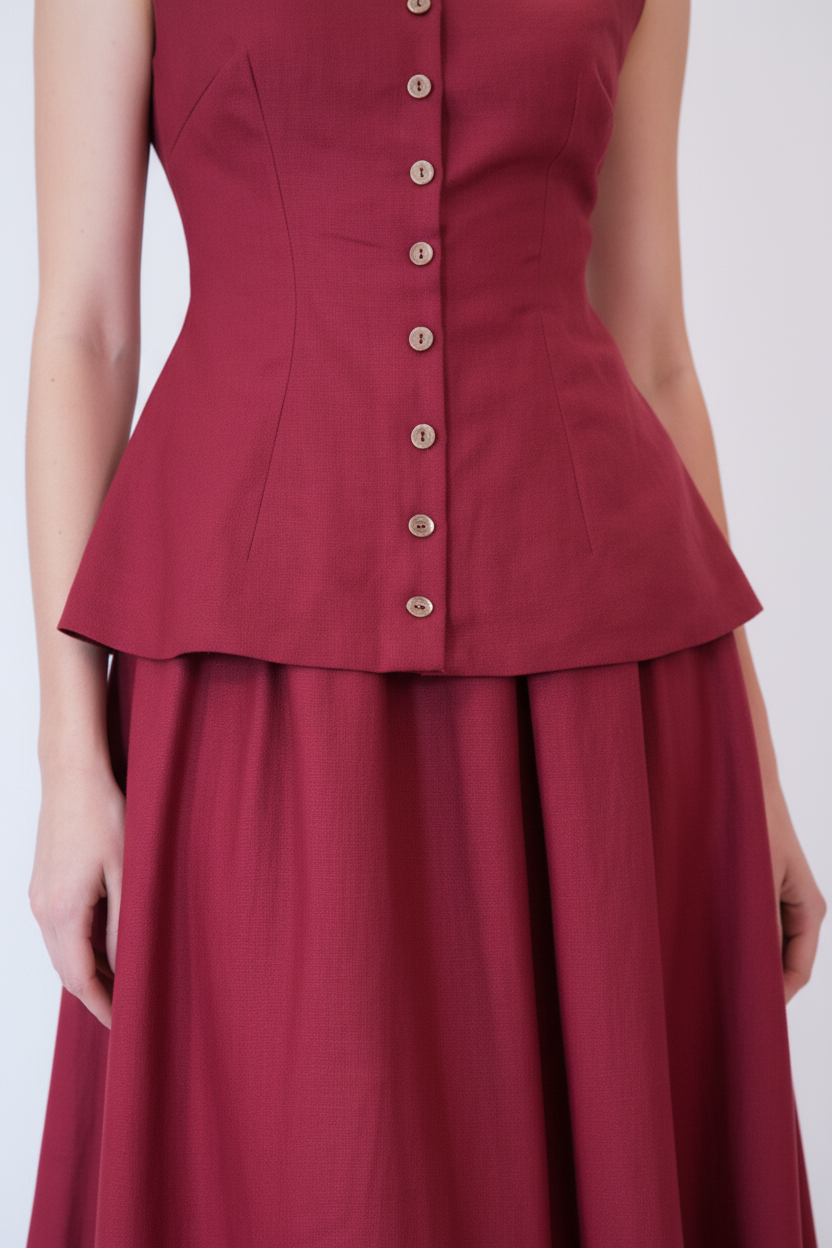 Burgundy On Model Zoomed