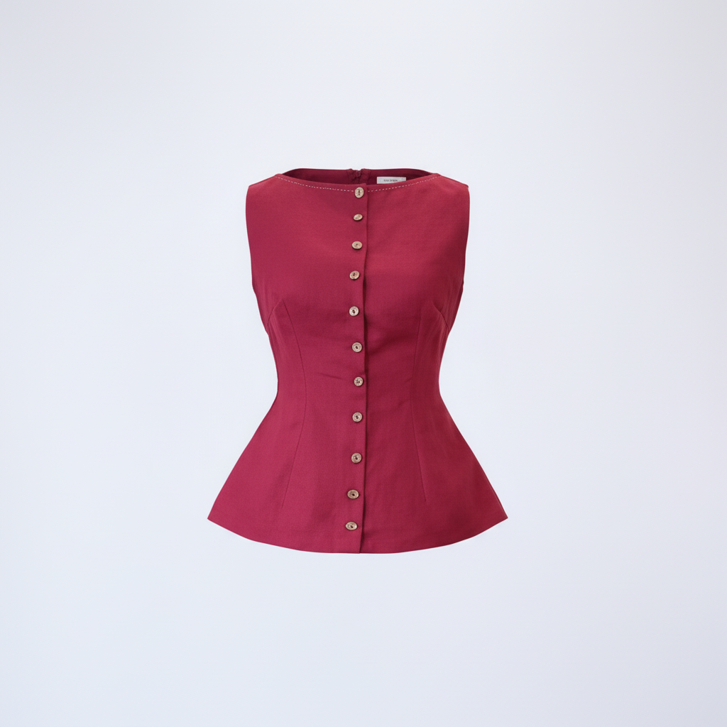 Burgundy Peplum Top
