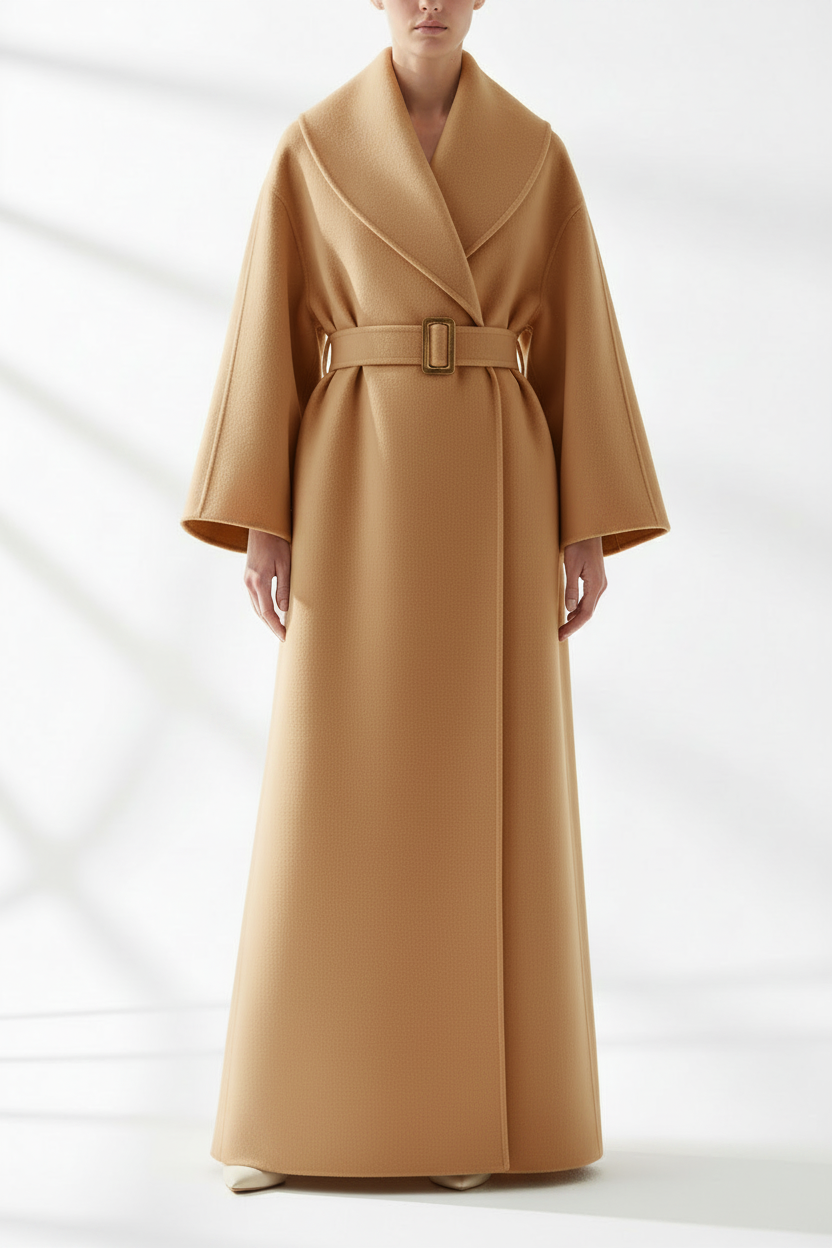 Burgundy wool wrap coat