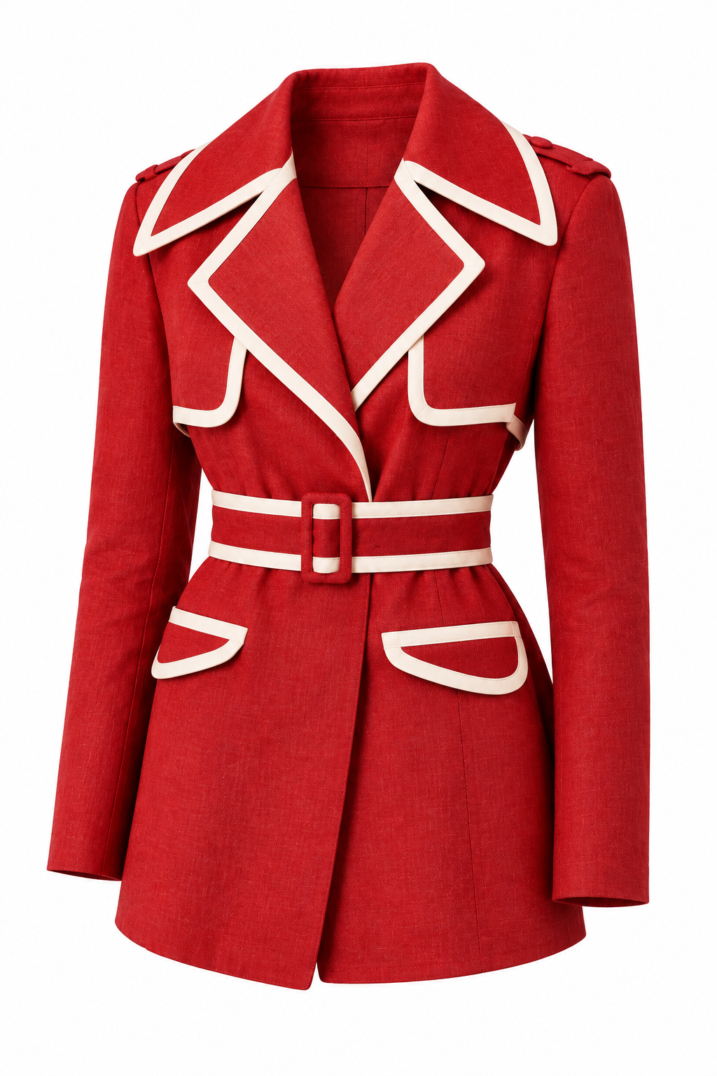 Carmine red linen blazer