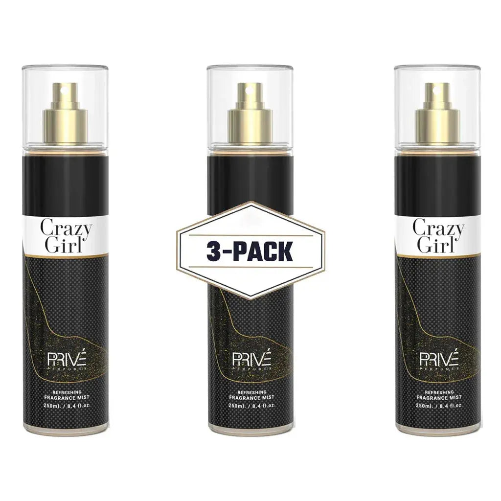 PRIVE Crazy Girl - Body Mist - 250ml 3-PACK - Ivory Luxe