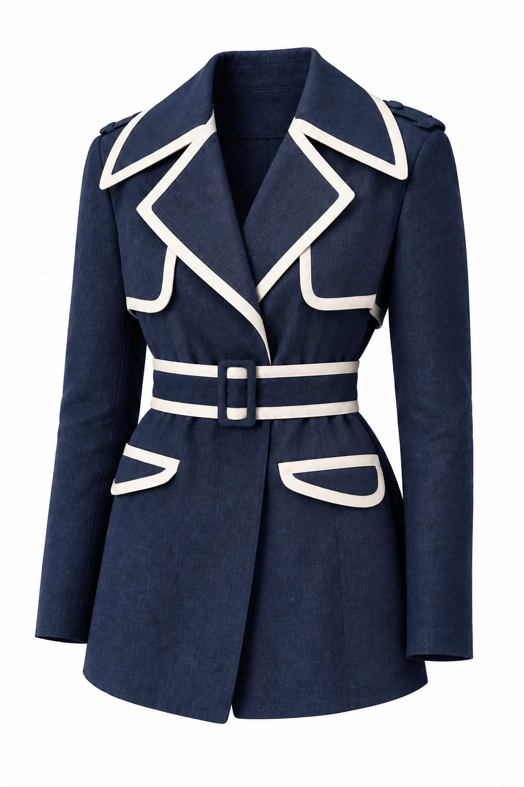Dark blue linen blazer