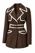 Dark brown linen blazer