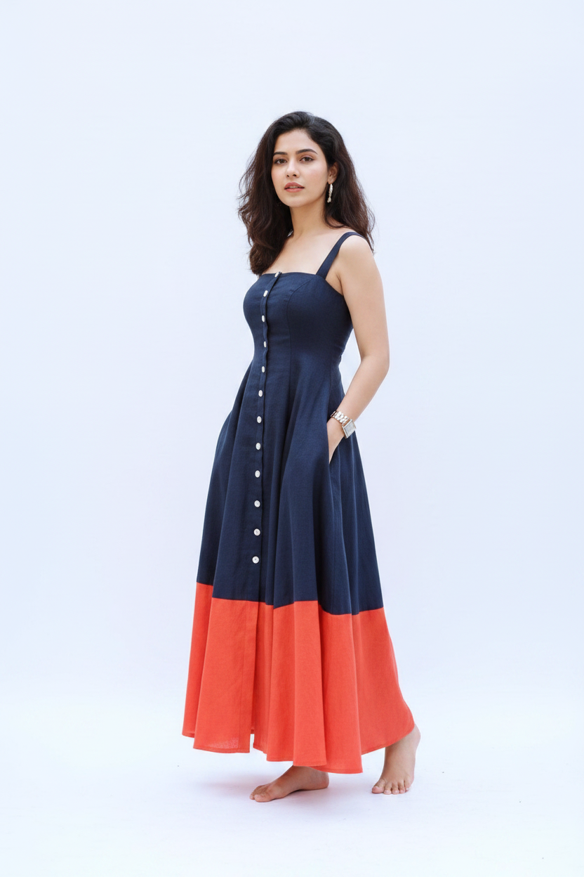 Dress Three-Quarter - White Background