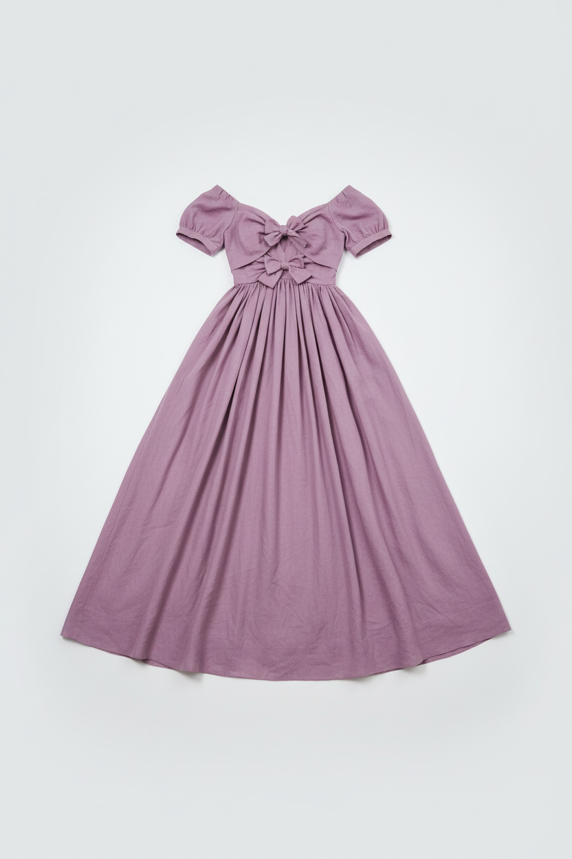 Dusty Purple Maxi Dress on White Background