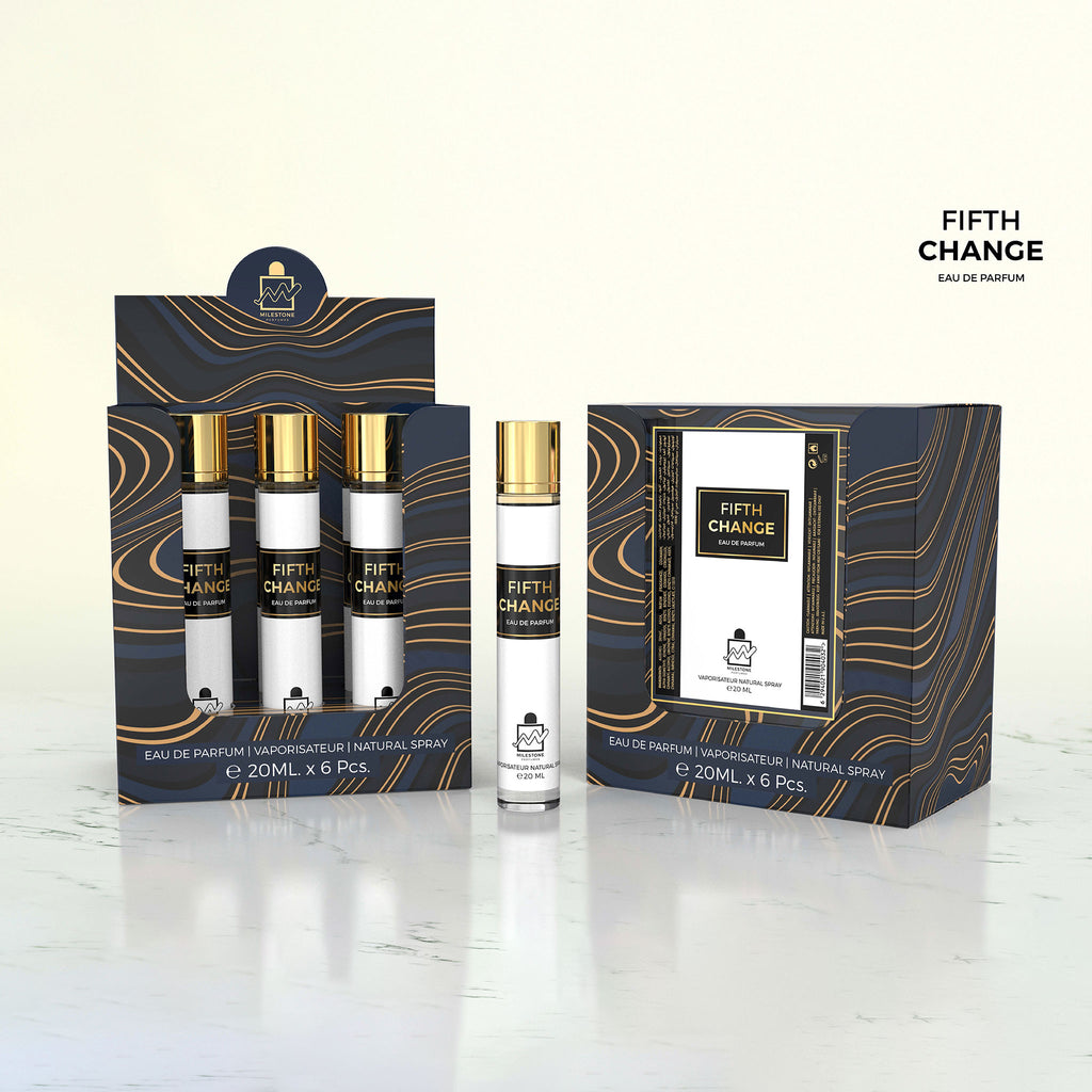 MILESTONE FIFTH CHANGE (Pour Femma) Eau De Parfum 5x 20ml Plus 1 Free Tester