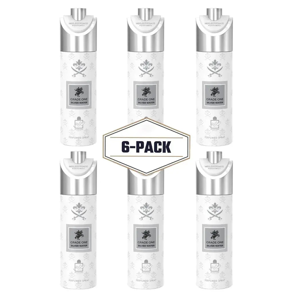MILESTONE Grade One Silver Water (Unisex) 200ML Deodorant 6 Pack - Ivory Luxe