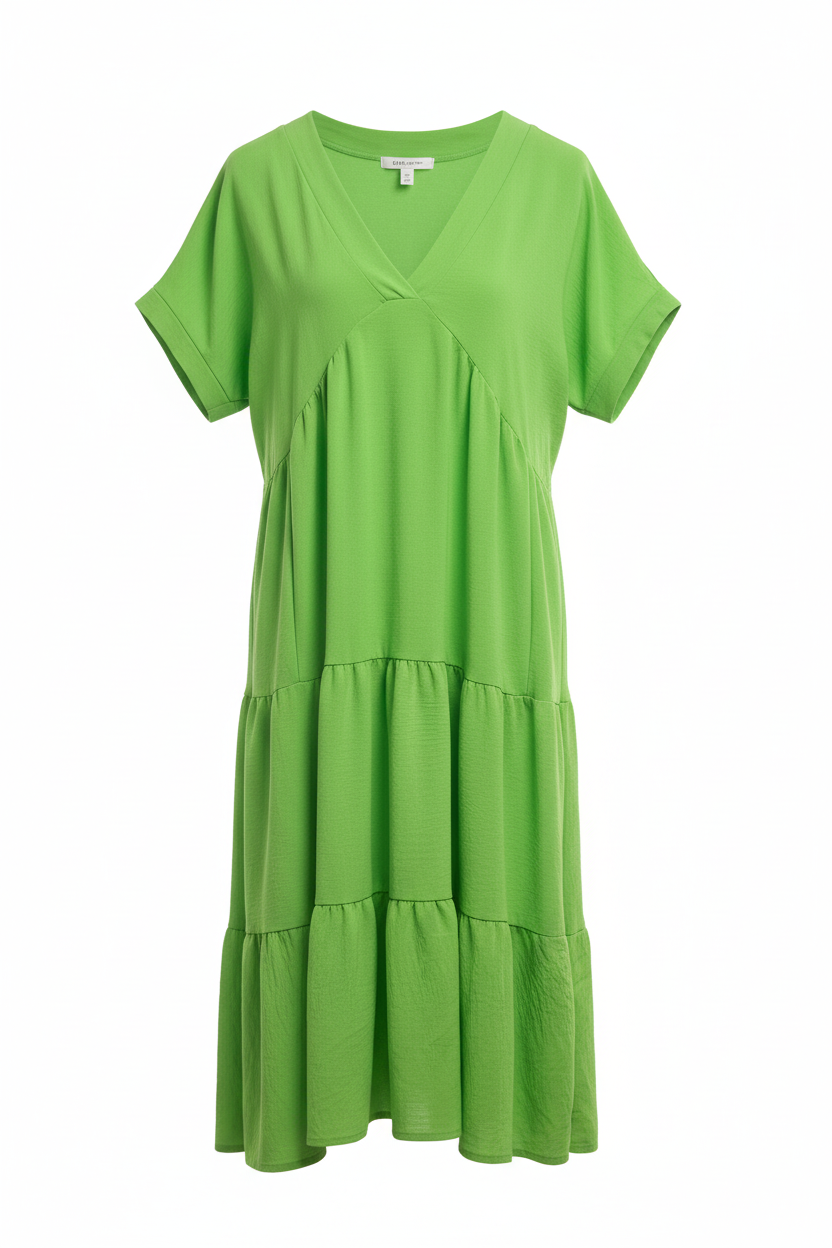 Green dress on white background