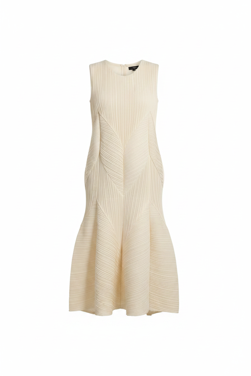 Ivory dress front white background