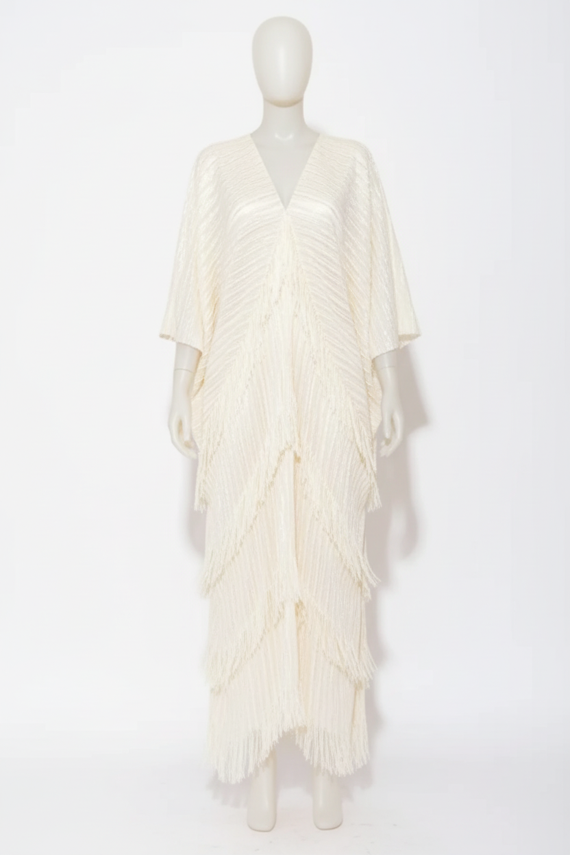 Ivory Fringe Kaftan