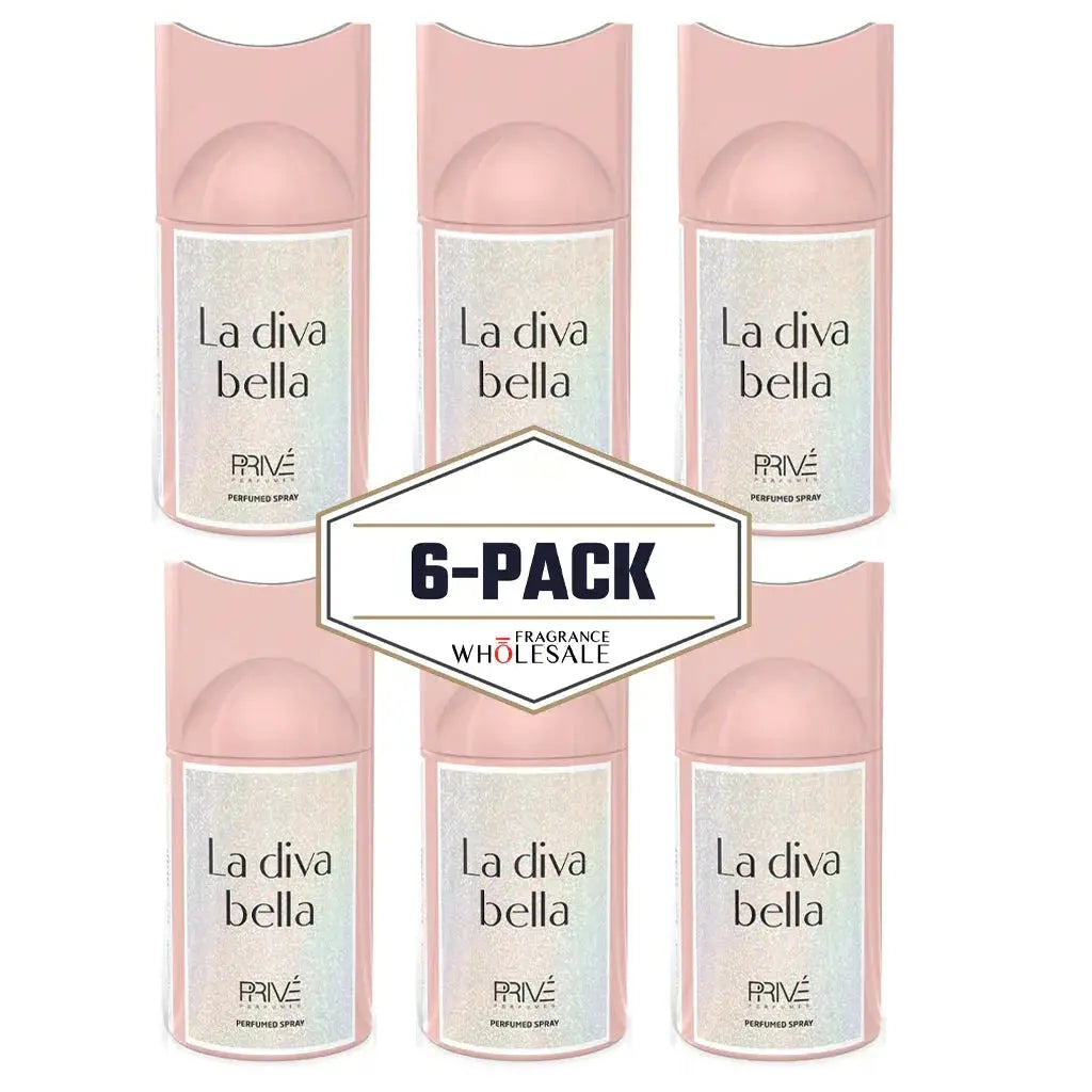 PRIVE La Diva Bella Perfume Deodorant 250ml 6x PACK - Ivory Luxe