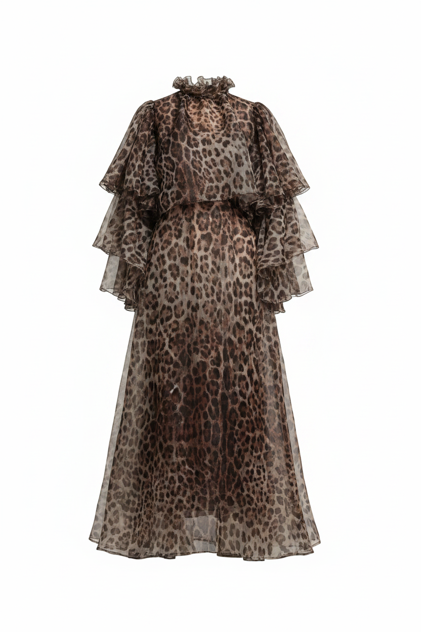 Leopard Print Dress on White Background