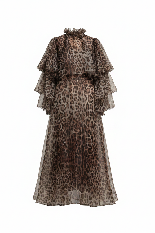 Leopard Print Dress on White Background
