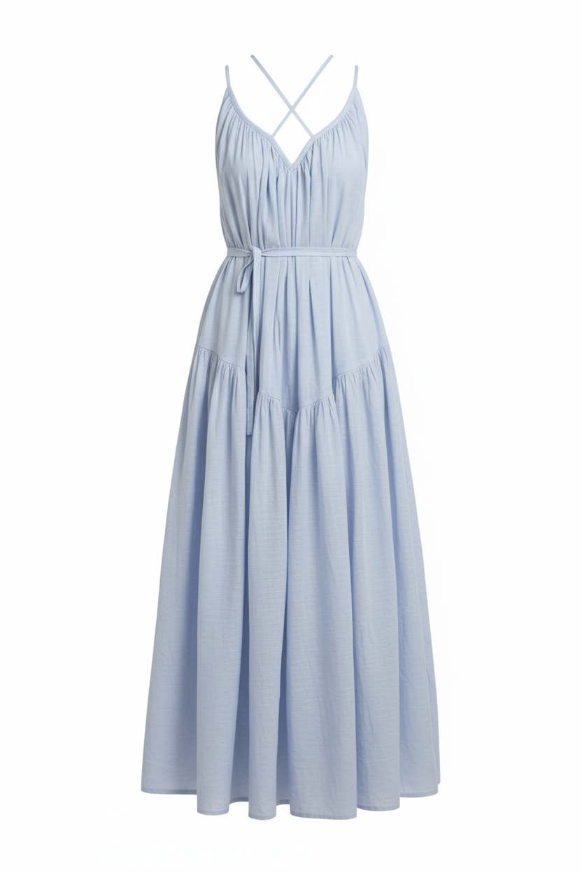 Light Blue Maxi Dress – Front View