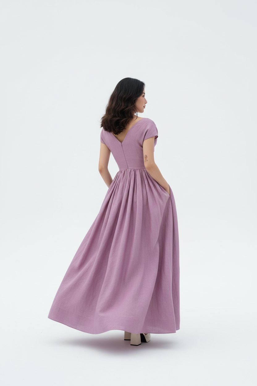 Lilac Maxi Dress – Back