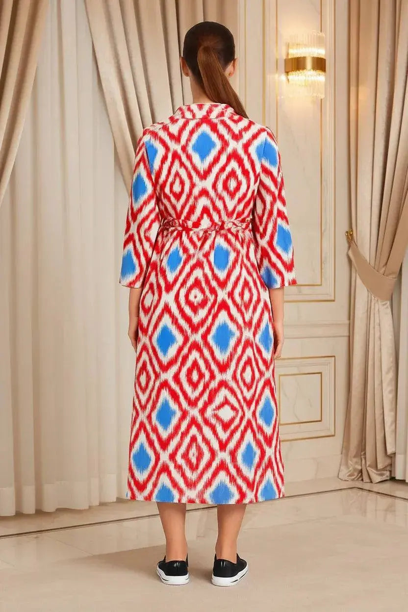 Italian Collar Button Maxi Dress - Ivory Luxe