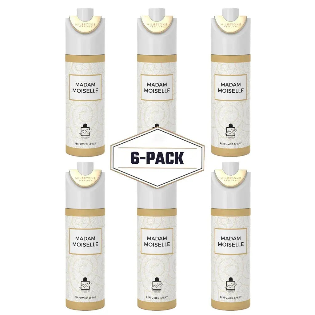 MILESTONE MADAM MOISELLE Pour Femme 200ML Deodorant 6 Pack - Ivory Luxe