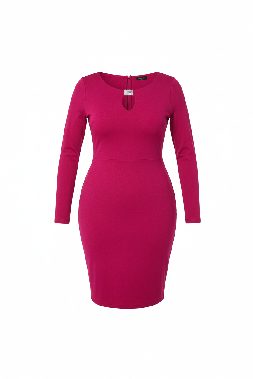 Magenta dress on white background