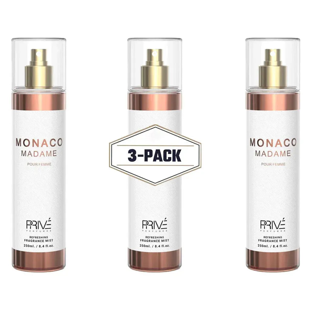 PRIVE Monaco Madame (Pour Femme) - Body Mist - 250ml 3PACK - Ivory Luxe