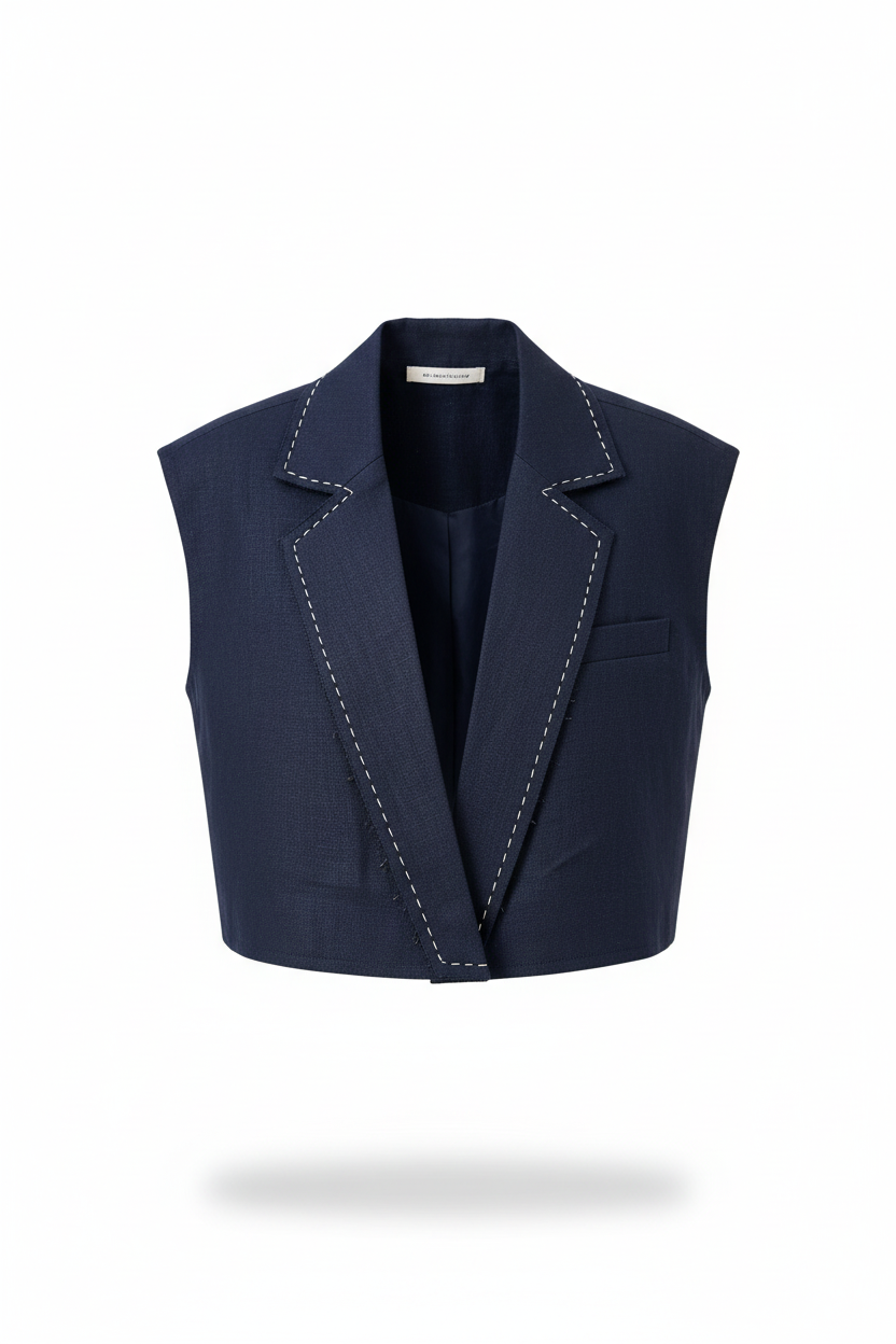 Navy Blue Blazer Vest – Ghost Mannequin