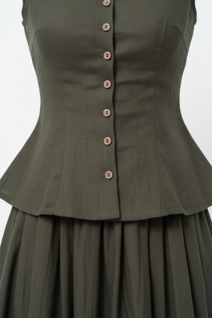 Olive Green Flat Lay Zoomed