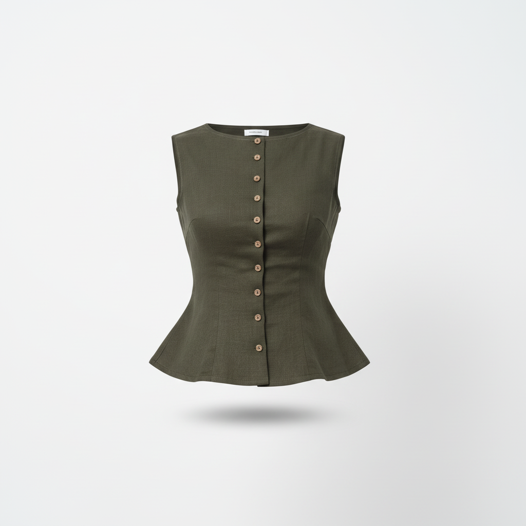 Olive Green Peplum Top