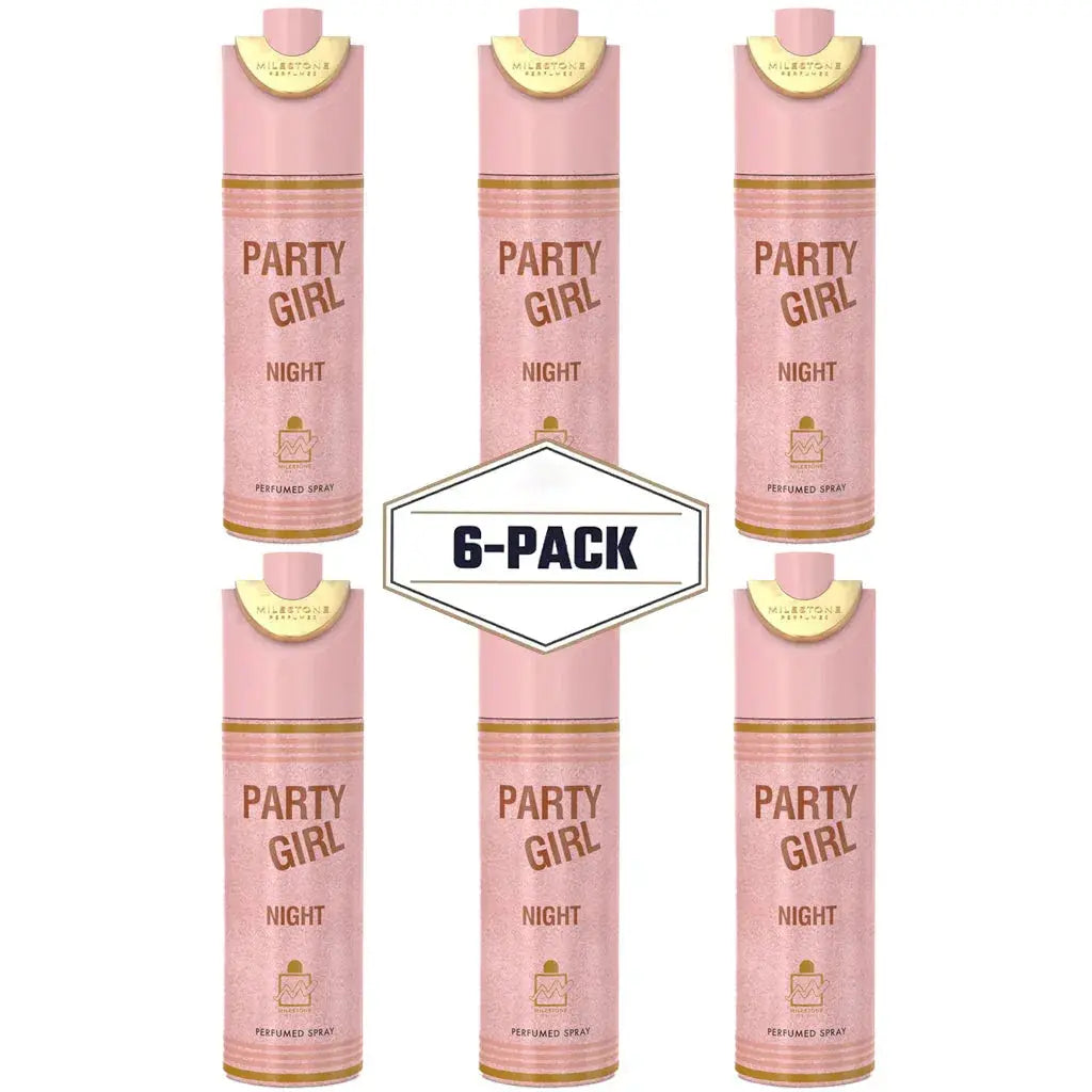 MILESTONE Party Girl Night (Pour Femme) - 200ML Deodorant 6 Pack - Ivory Luxe
