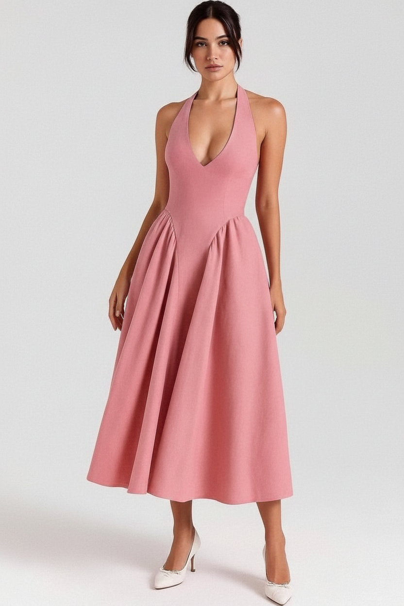 Pink Halter Dress Ghost Mannequin