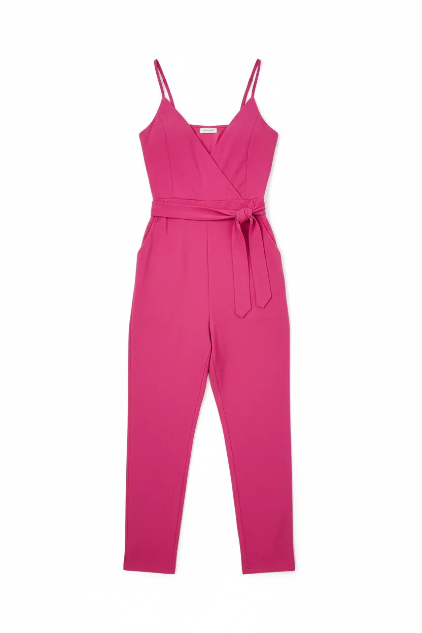 Women's Jumpsuit | One Size UK 8-14 | Tie Waist Occasion Wear - Ivory Luxe