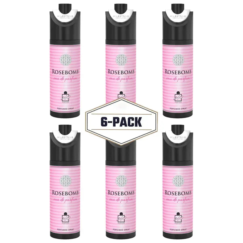 MILESTONE RoseBomb (Pour Femme) - 200ML Deodorant - 6 Pack - Ivory Luxe