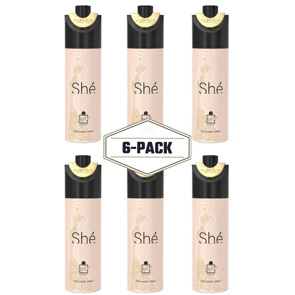 MILESTONE She Pour Femme - 200ML Deodorant - 6 Pack - Ivory Luxe