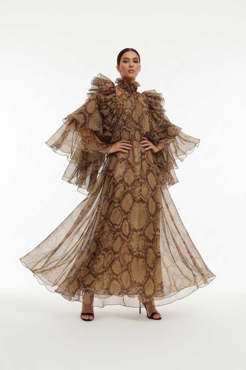 Snake Print Dress - Hands on Waist