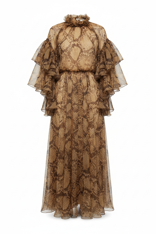 Snake Print Dress on White Background