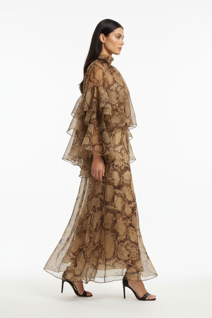Snake Print Dress - Side Profile
