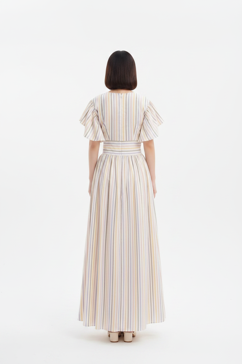 Striped Maxi Dress – Back View