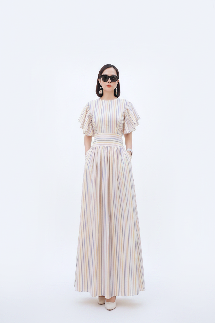 Striped Maxi Dress – Front View