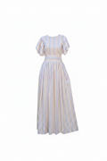 Striped Maxi Dress – White Background