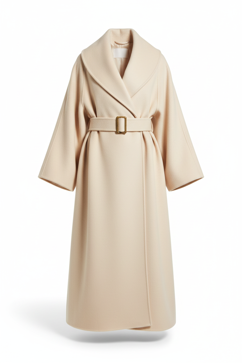 Women's 100% Wool Oversized Wrap Coat | Floor-Length Shawl Collar