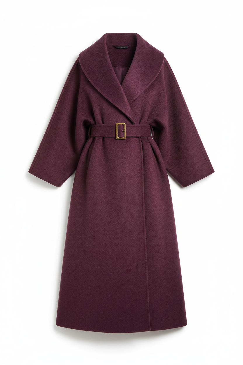 Women's 100% Wool Oversized Wrap Coat | Floor-Length Shawl Collar