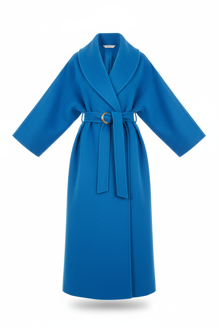 Women's 100% Wool Oversized Wrap Coat | Floor-Length Shawl Collar