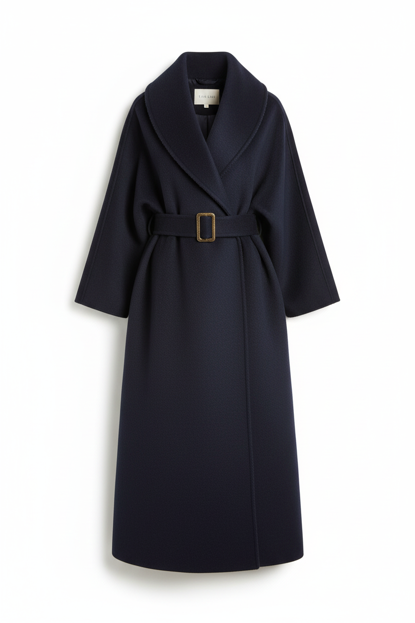Women's 100% Wool Oversized Wrap Coat | Floor-Length Shawl Collar