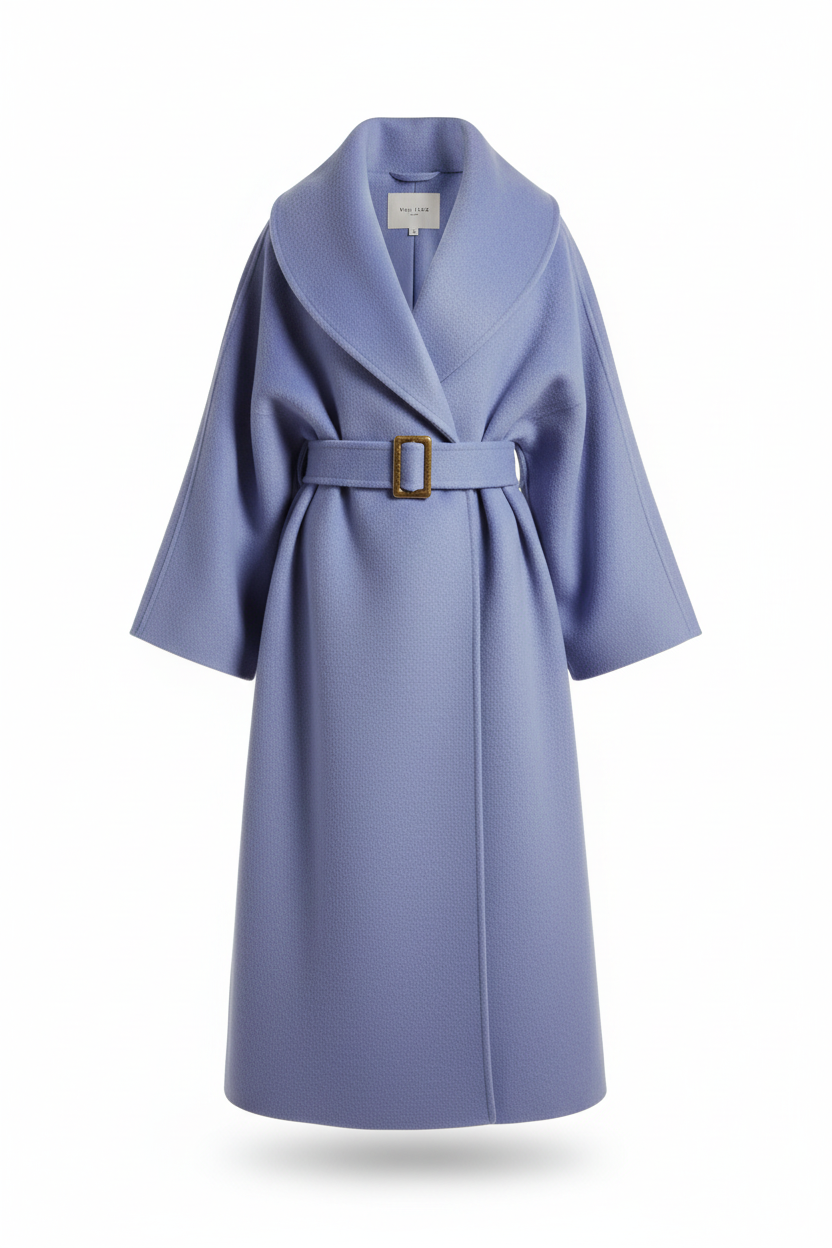 Women's 100% Wool Oversized Wrap Coat | Floor-Length Shawl Collar