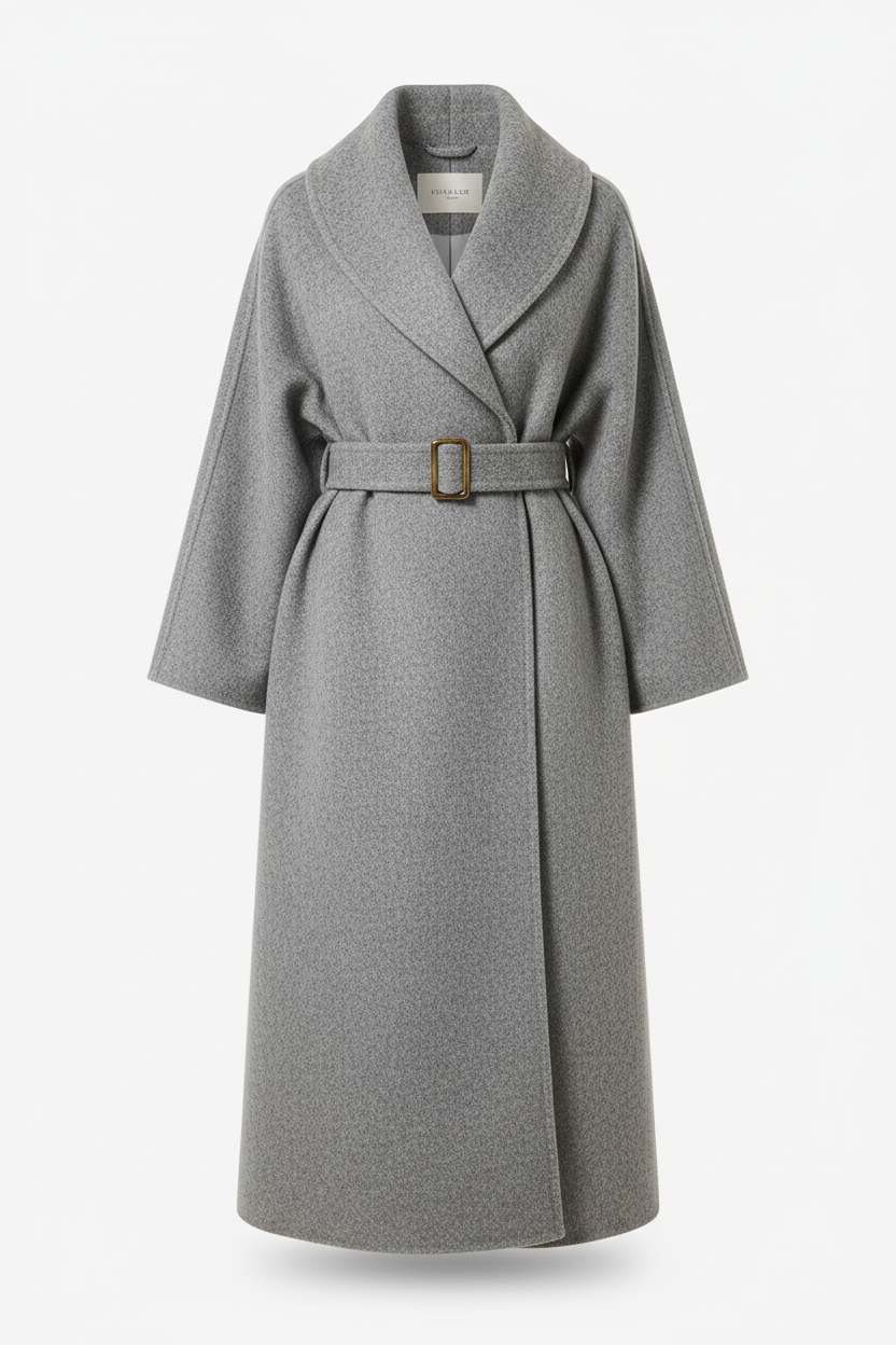 Women's 100% Wool Oversized Wrap Coat | Floor-Length Shawl Collar