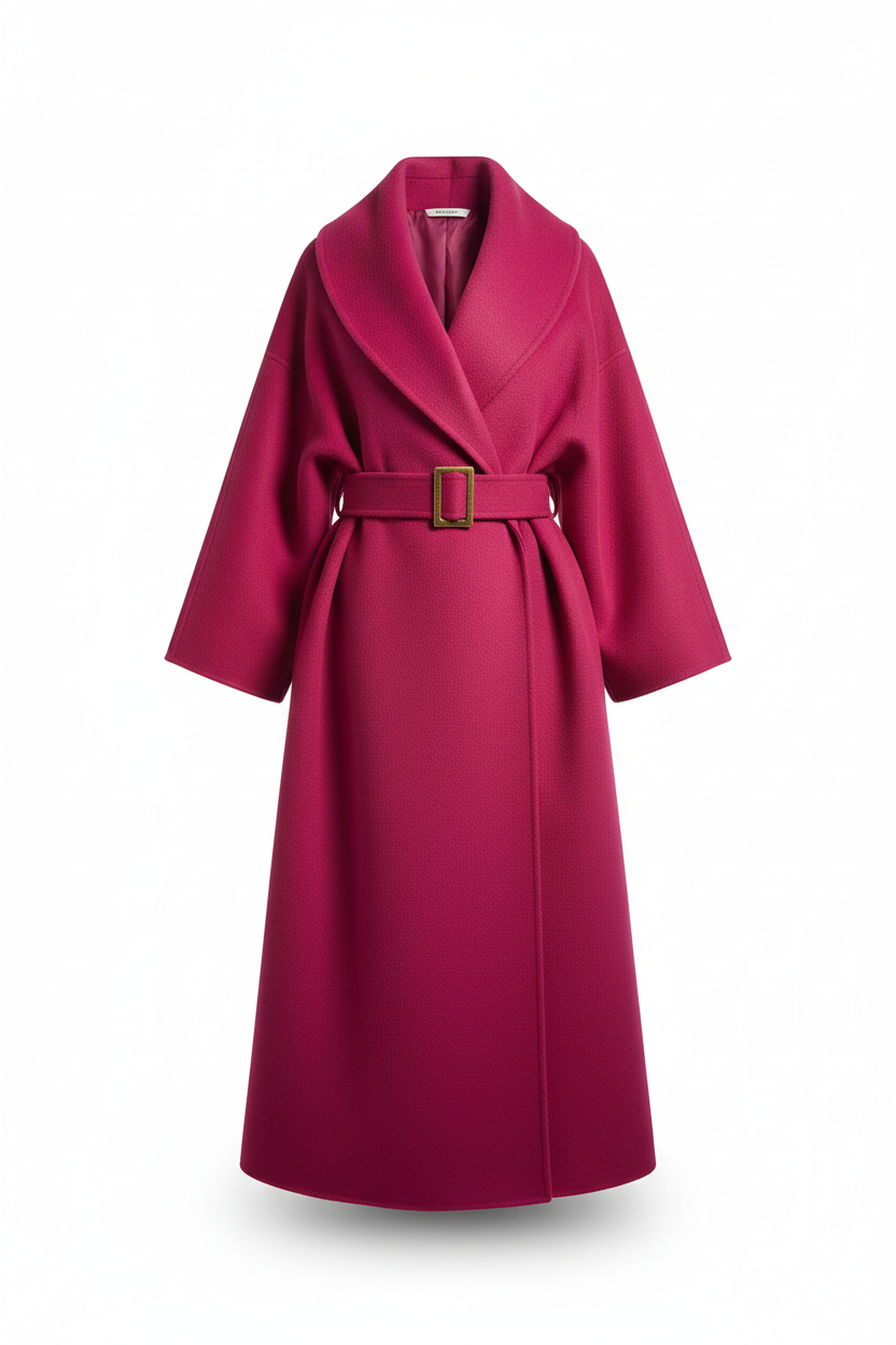 Women's 100% Wool Oversized Wrap Coat | Floor-Length Shawl Collar