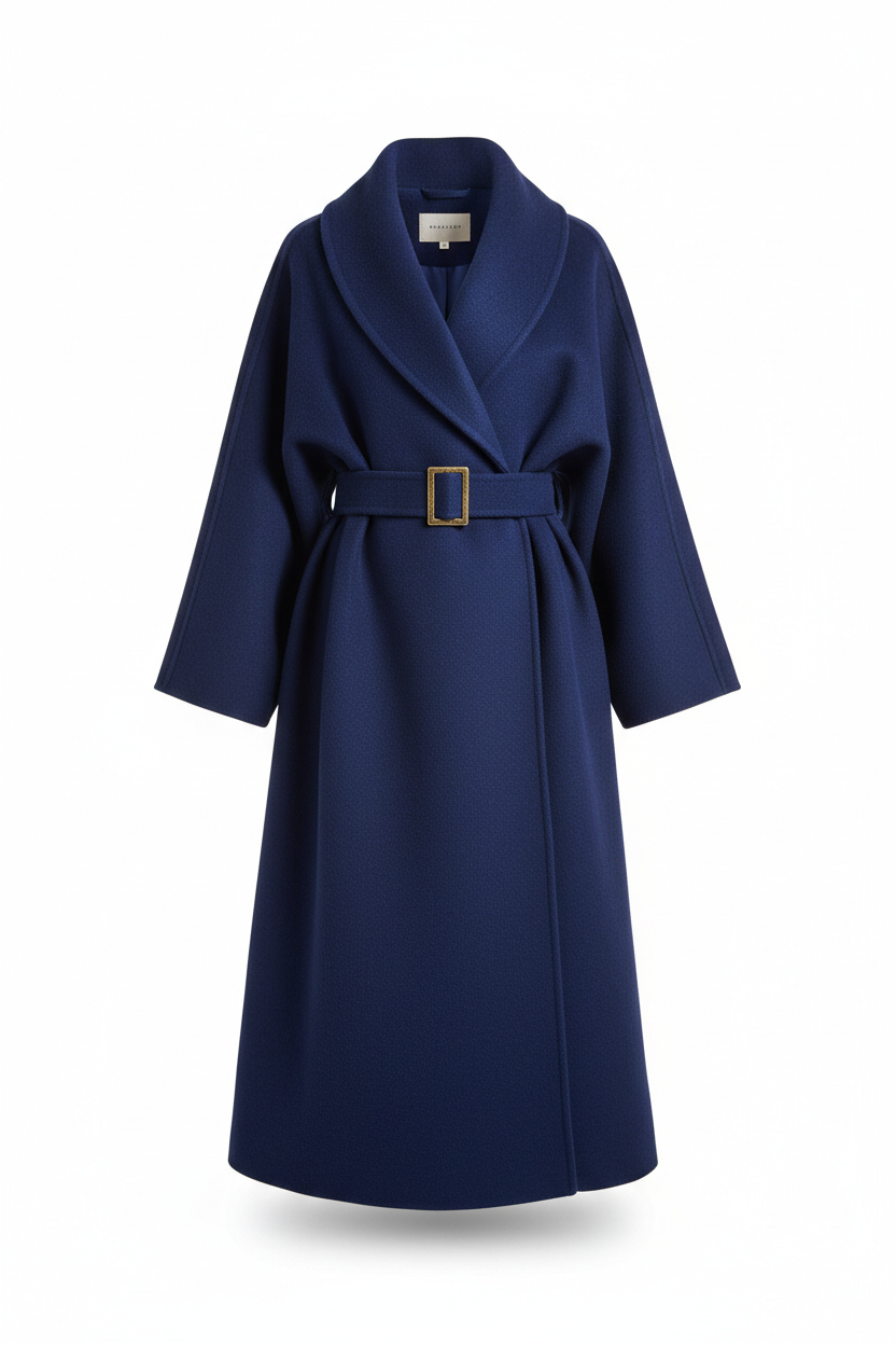 Women's 100% Wool Oversized Wrap Coat | Floor-Length Shawl Collar