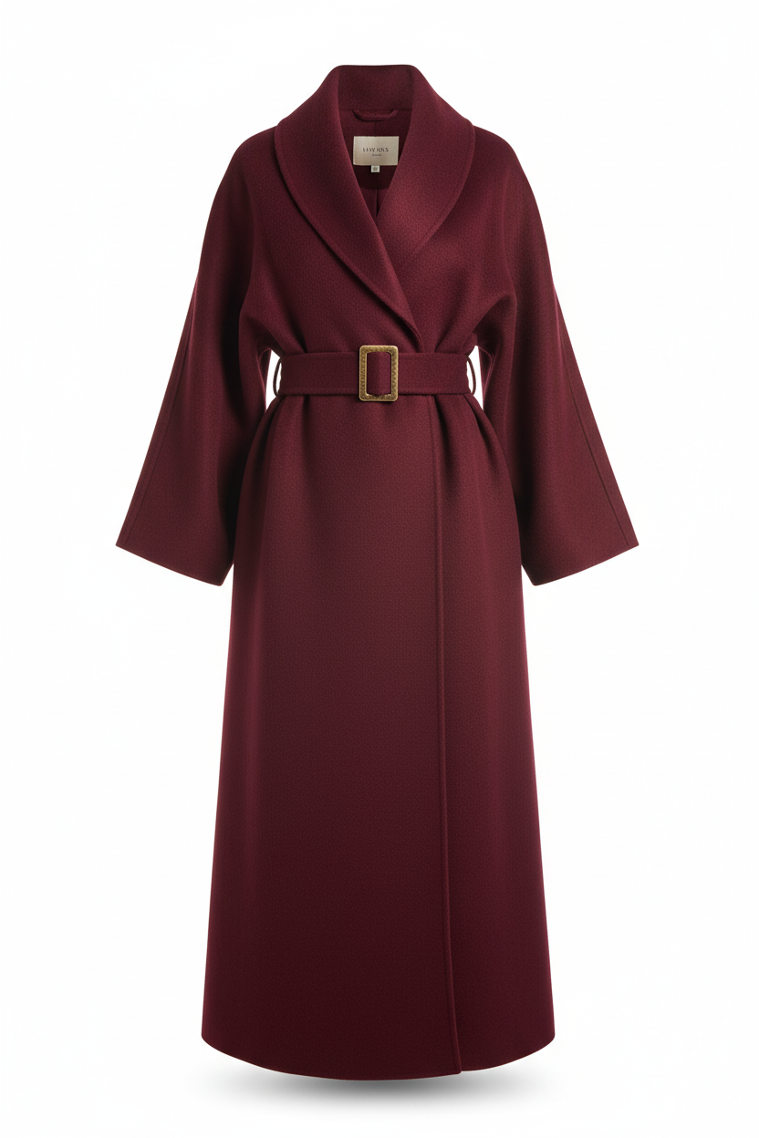 Women's 100% Wool Oversized Wrap Coat | Floor-Length Shawl Collar