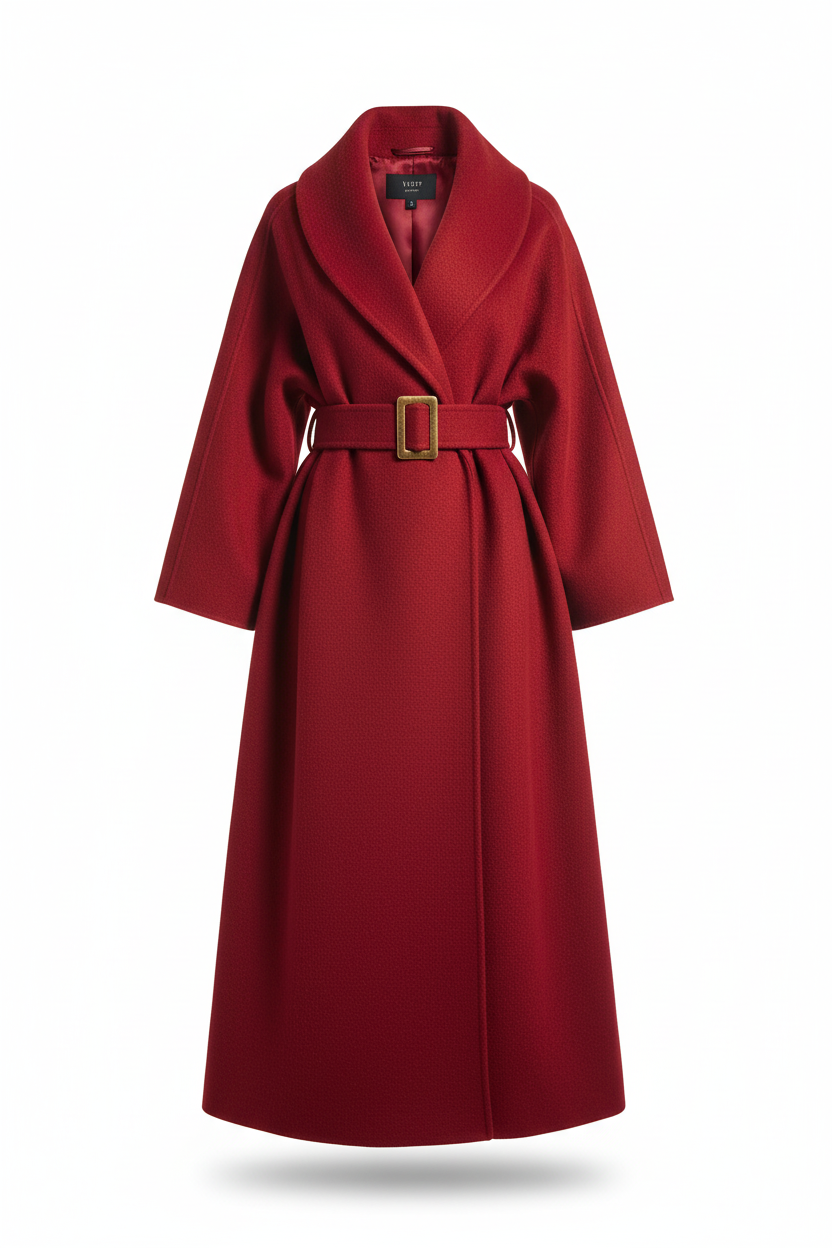 Women's 100% Wool Oversized Wrap Coat | Floor-Length Shawl Collar